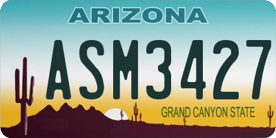 AZ license plate ASM3427