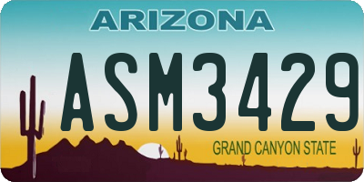 AZ license plate ASM3429