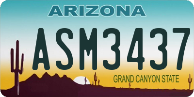 AZ license plate ASM3437