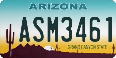 AZ license plate ASM3461