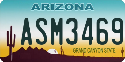 AZ license plate ASM3469