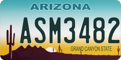 AZ license plate ASM3482