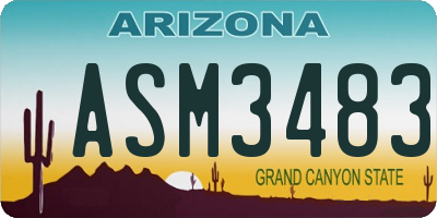 AZ license plate ASM3483