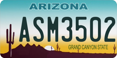 AZ license plate ASM3502