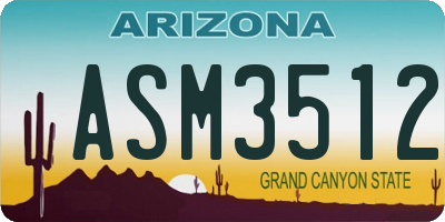 AZ license plate ASM3512