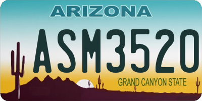 AZ license plate ASM3520
