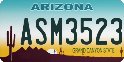 AZ license plate ASM3523
