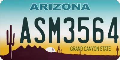 AZ license plate ASM3564