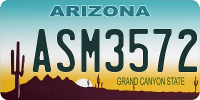 AZ license plate ASM3572