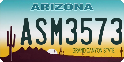 AZ license plate ASM3573