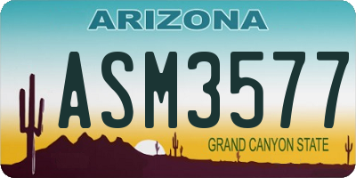AZ license plate ASM3577