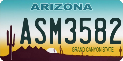 AZ license plate ASM3582