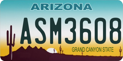 AZ license plate ASM3608
