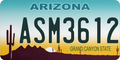AZ license plate ASM3612