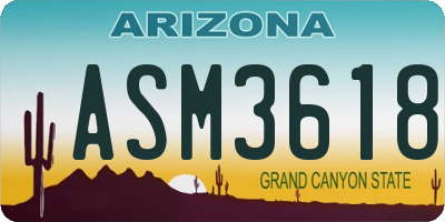 AZ license plate ASM3618