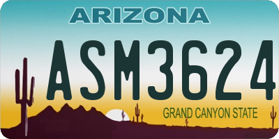 AZ license plate ASM3624