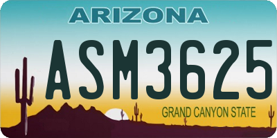 AZ license plate ASM3625