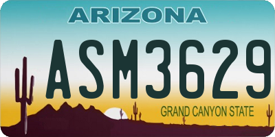 AZ license plate ASM3629