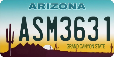 AZ license plate ASM3631
