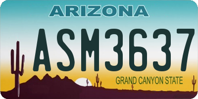 AZ license plate ASM3637