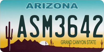 AZ license plate ASM3642