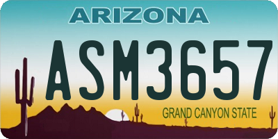 AZ license plate ASM3657
