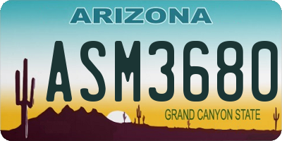 AZ license plate ASM3680