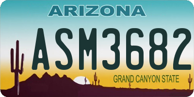 AZ license plate ASM3682