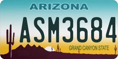 AZ license plate ASM3684