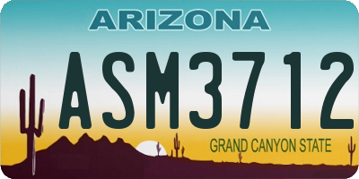 AZ license plate ASM3712