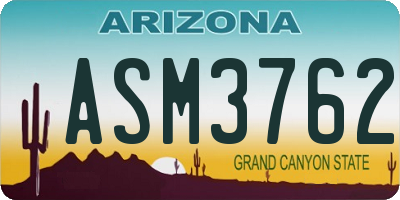 AZ license plate ASM3762