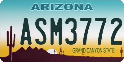 AZ license plate ASM3772