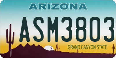 AZ license plate ASM3803