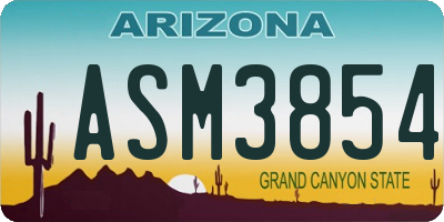 AZ license plate ASM3854
