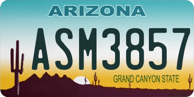 AZ license plate ASM3857