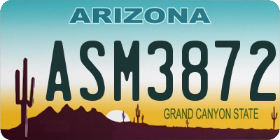 AZ license plate ASM3872