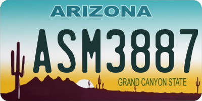 AZ license plate ASM3887