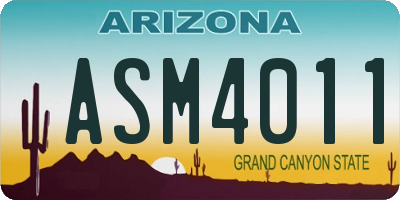 AZ license plate ASM4011