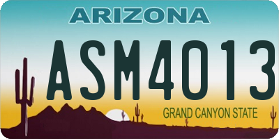 AZ license plate ASM4013