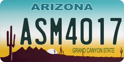 AZ license plate ASM4017