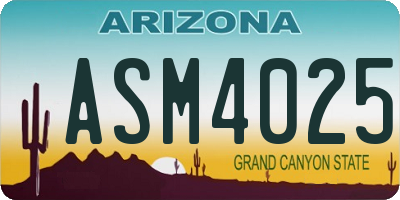 AZ license plate ASM4025