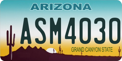 AZ license plate ASM4030
