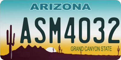 AZ license plate ASM4032