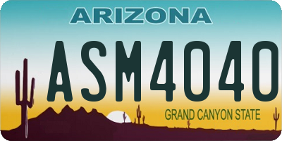 AZ license plate ASM4040