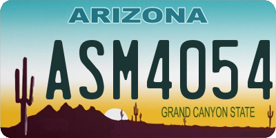 AZ license plate ASM4054