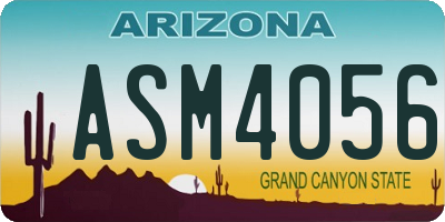 AZ license plate ASM4056