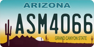AZ license plate ASM4066
