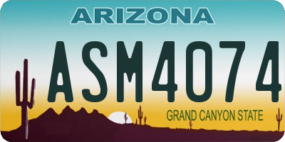 AZ license plate ASM4074