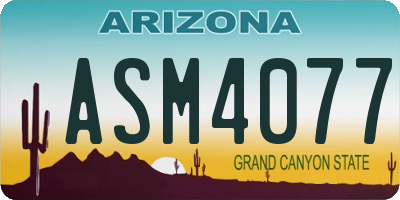 AZ license plate ASM4077