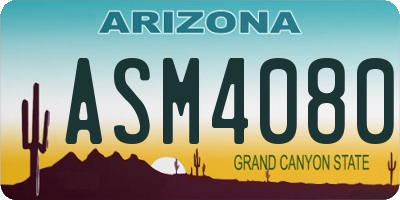AZ license plate ASM4080